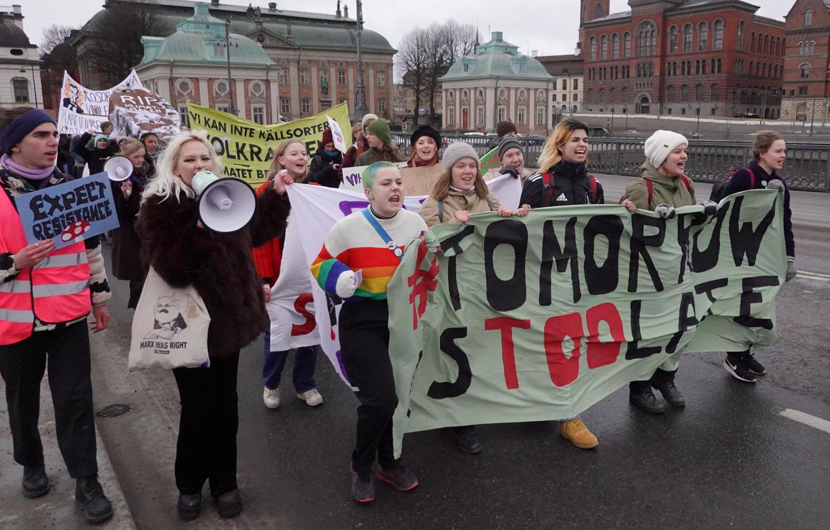 People attend a protest as part of the Global Climate Strike of the movement 'Fridays for Future', in Stockholm, Sweden March 3, 2023. REUTERS/Tom Little Photo: STAFF/REUTERS