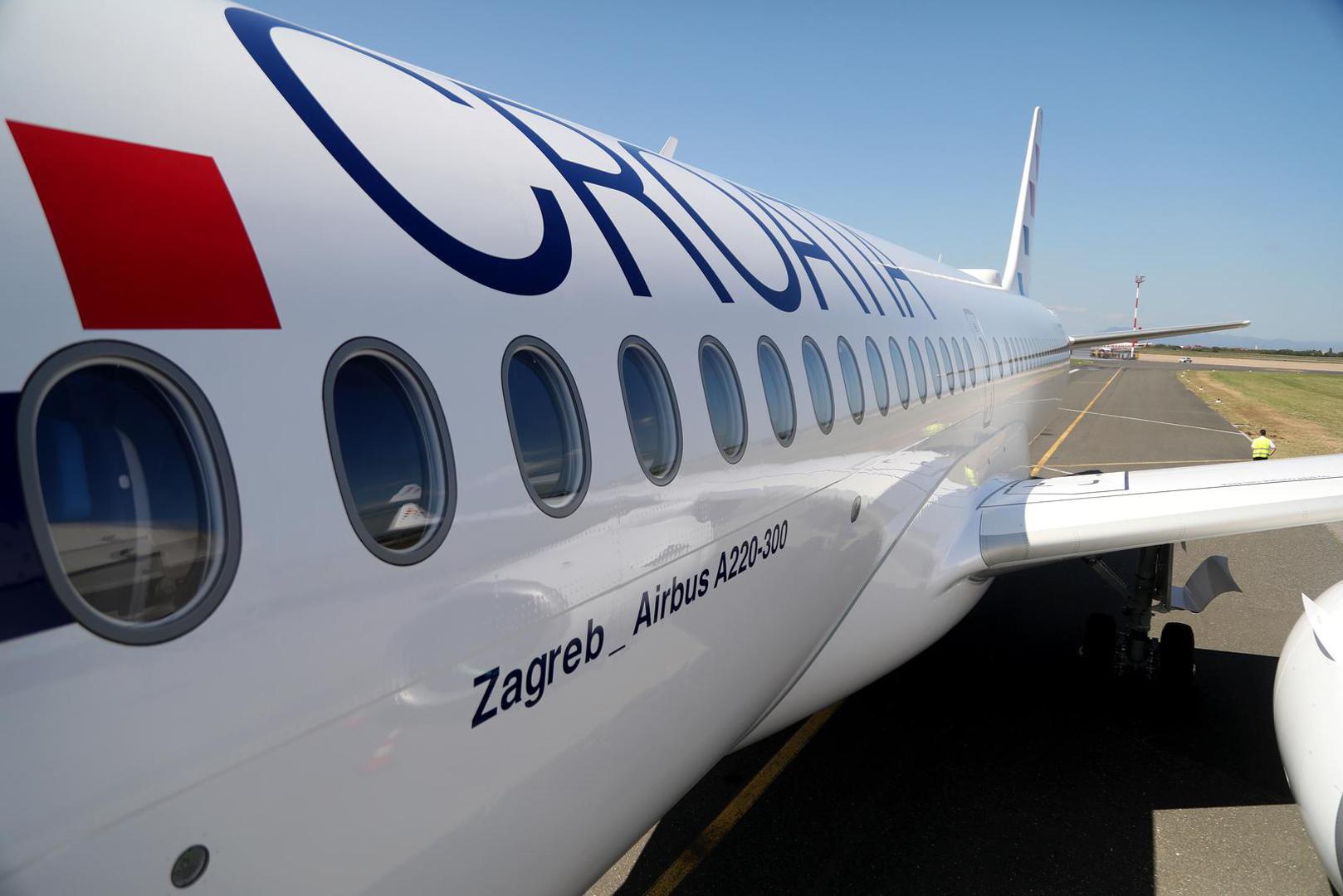 30.07.2024.,Zagreb - Docek prvog novog zrakoplova Airbus A220, cime sluzbeno pocinje cjelokupna obnova flote hrvatskog nacionalnog avioprijevoznika Photo: Zeljko Hladika/PIXSELL