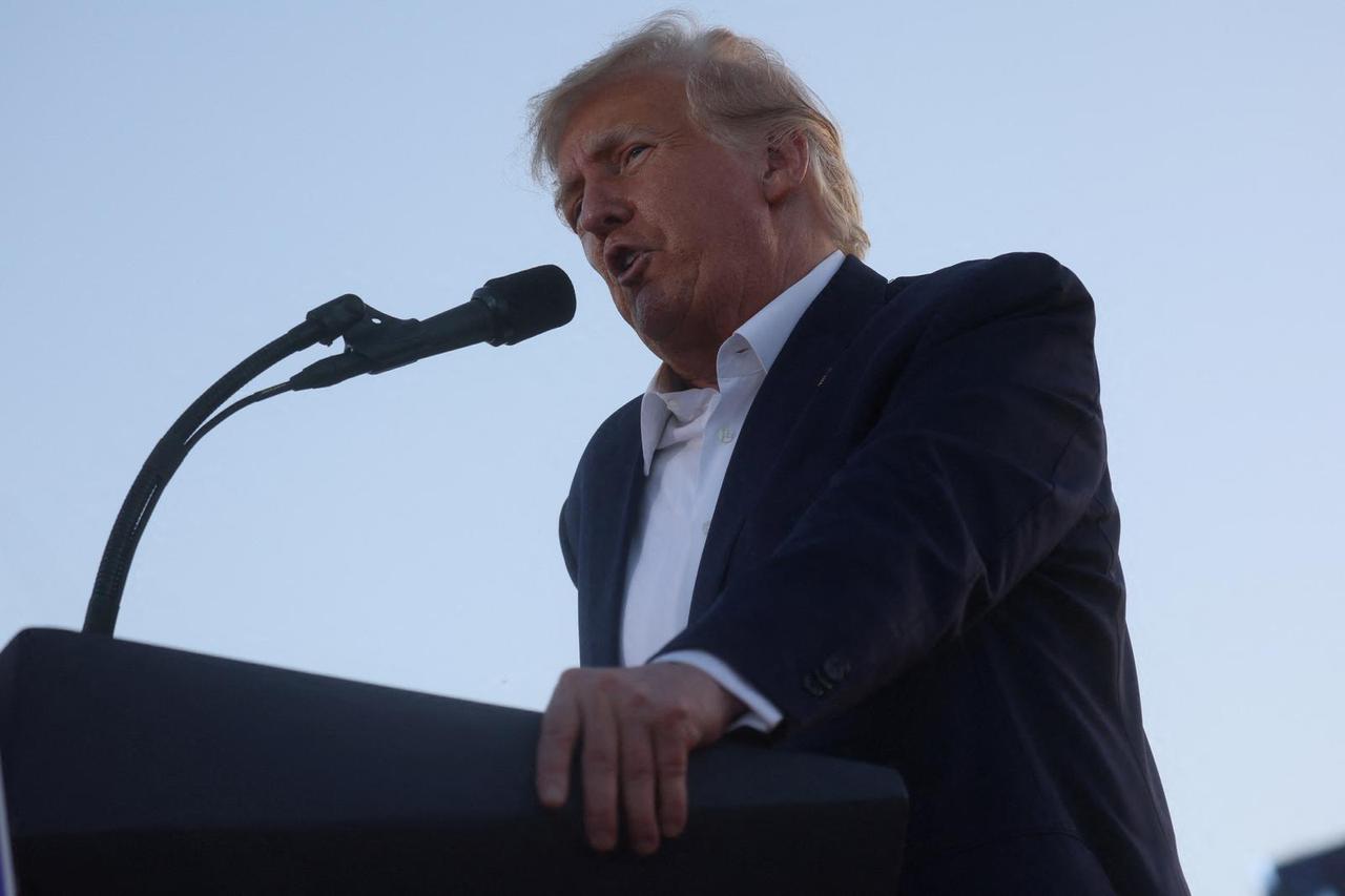 Former U.S. President Donald Trump holds a campaign rally in Waco, Texas