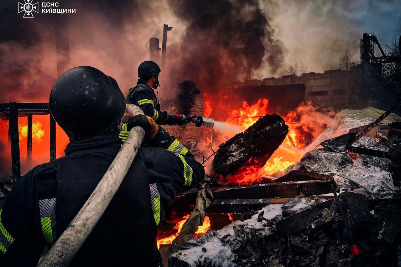 Aftermath of a Russian missile attack outside Kyiv