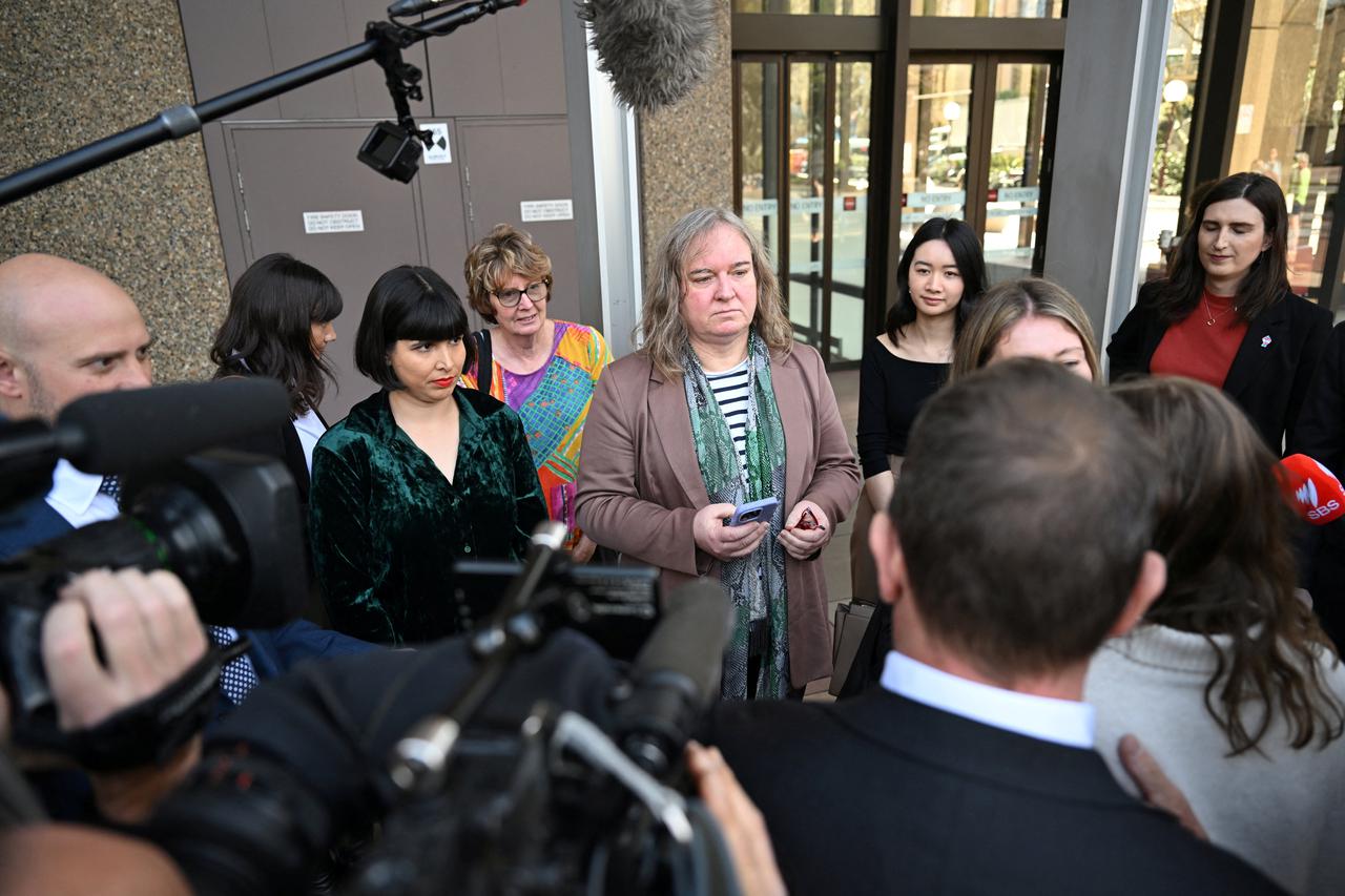 Transgender woman Roxanne Tickle leaves the Federal Court of Australia in Sydney