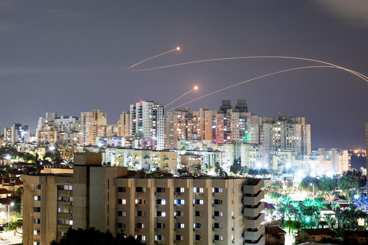 Israel's Iron Dome anti-missile system intercepts rockets launched from the Gaza Strip