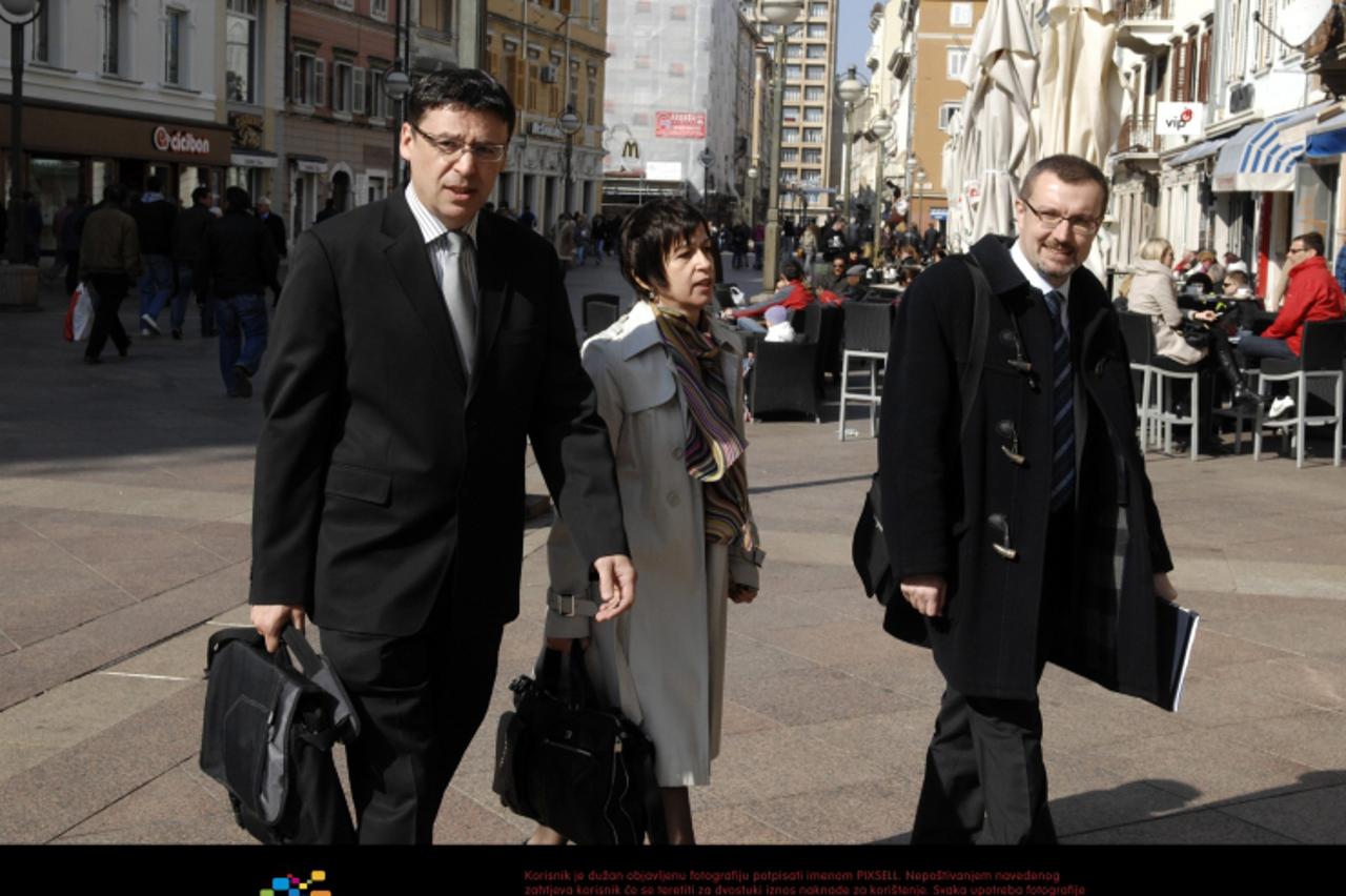 '09.03.2012., Rijeka - Posjet ministra znanosti, obrazovanja i sporta Zeljka Jovanovica sa suradnicima Ruzicom Beljo Lucic i Sasom Zelenika Gradu Rijeci. Photo: Goran Kovacic/PIXSELL'