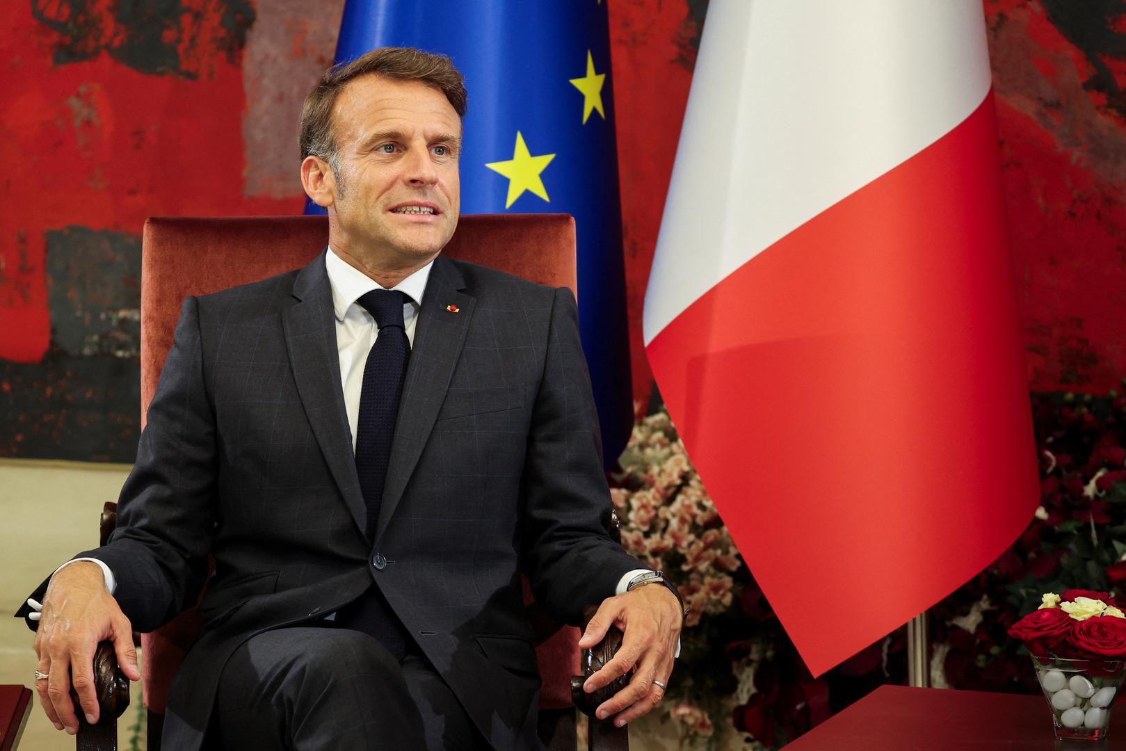 French President Emmanuel Macron reacts during a meeting with Serbian President Aleksandar Vucic at the Palace of Serbia building in Belgrade, Serbia, August 29, 2024. REUTERS/Djordje Kojadinovic Photo: DJORDJE KOJADINOVIC/REUTERS