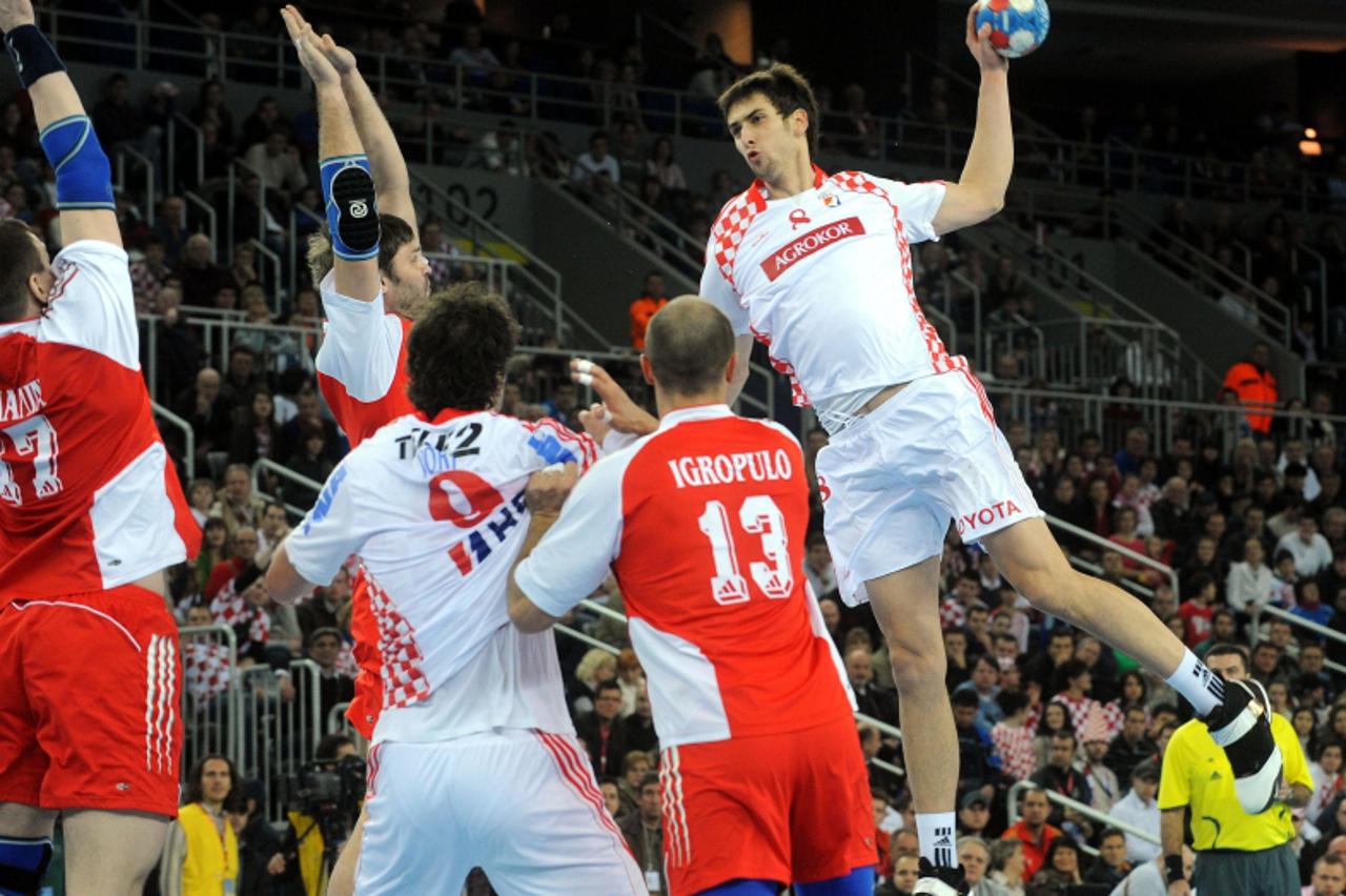 'sport...zagreb...27.12.2008.   Arena Zagreb, otvaranje Arene, Hrvatska - Rusija 33-24, Marko Kopljar,  Photo: Goran Stanzl/Vecernji list'