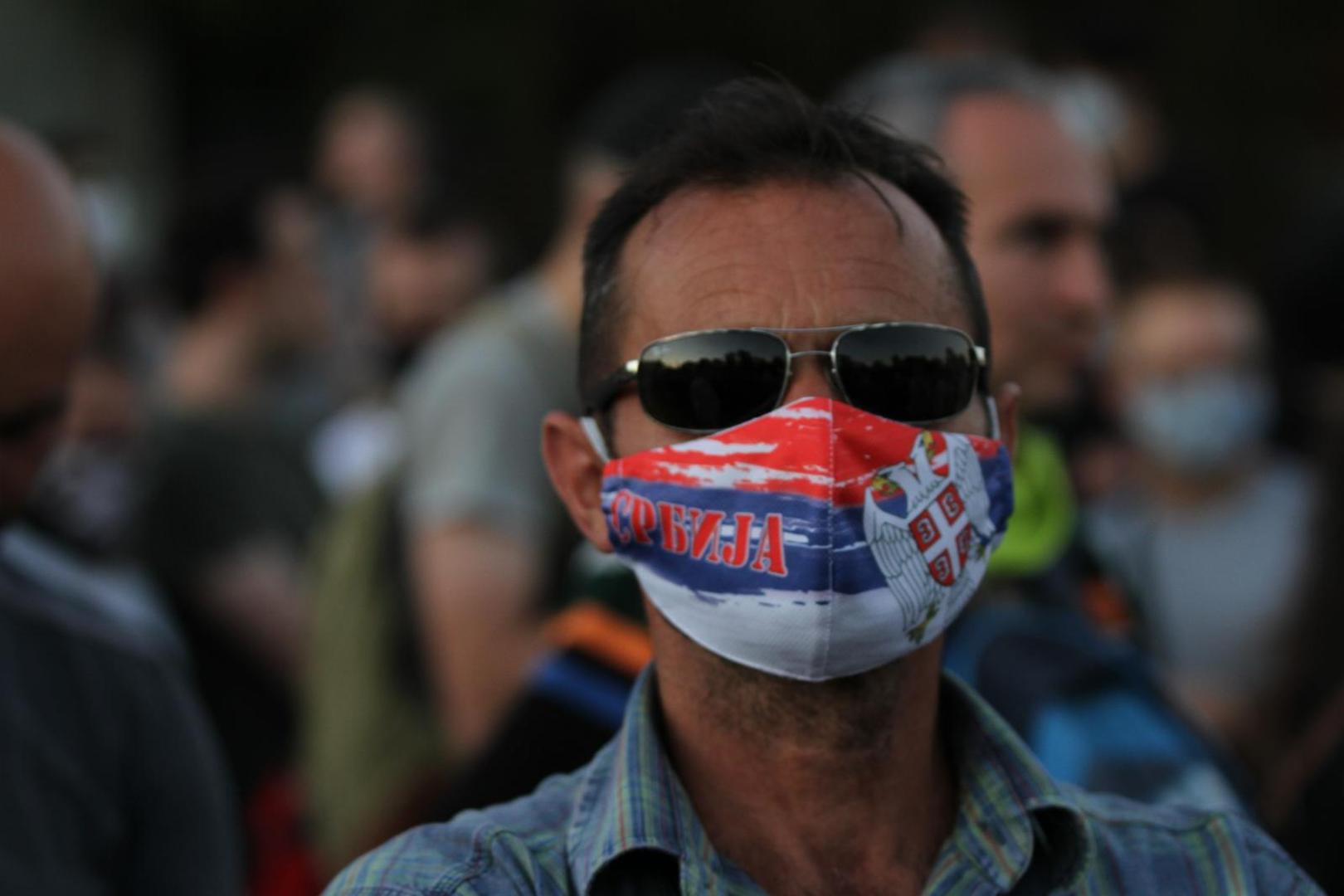 10, July, 2020, Belgrade - Protest of citizens in front of the Assembly of Serbia. . Photo: Stefan Tomasevic/ATAImages

10, jul, 2020, Beograd - Protest gradjana ispred Skupstine Srbije. . Photo: Stefan Tomasevic/ATAImages