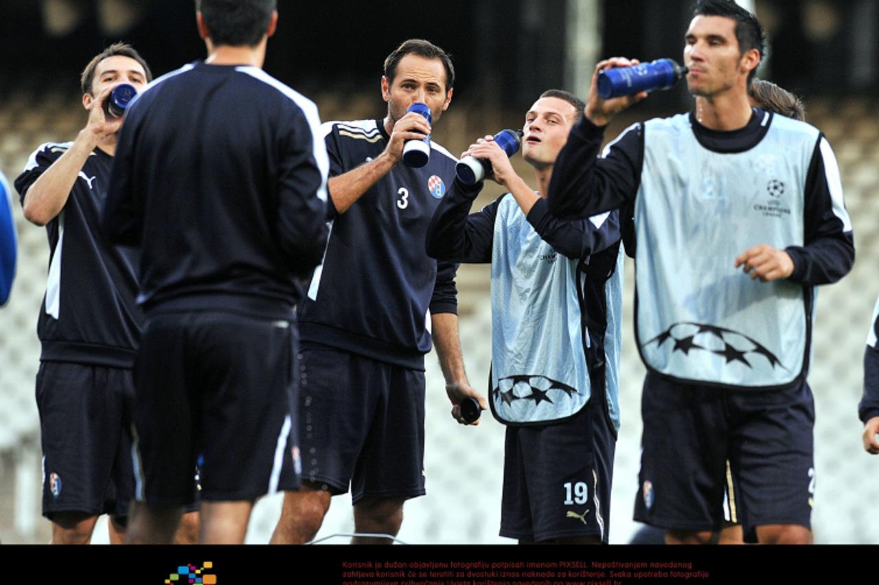 '26.09.2011., Stade de Gerland, Lyon, Francuska - Trening nogometasa Dinama dan uoci utakmice 2. kola UEFA Lige prvaka izmedju Lyona i Dinama. Josip Simunic, Ivan Tomecak, Nikola Pokrivac.  Photo: Gor