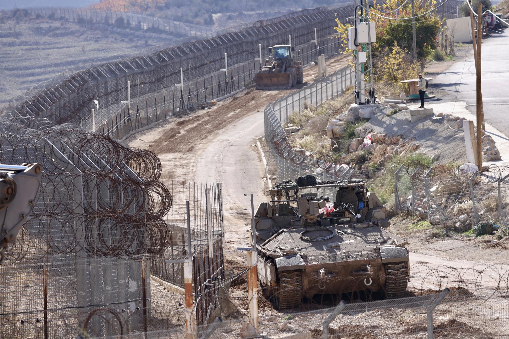 (241209) -- GOLAN HEIGHTS, Dec. 9, 2024 (Xinhua) -- Israeli troops are seen near the buffer zone in the Golan Heights, on Dec. 9, 2024. The Israeli army has seized control of areas near the border and struck strategic weapons in Syria as of Monday, according to Syrian and Israeli sources. (Photo by Jamal Awad/Xinhua) Photo: Jamal Awad/XINHUA