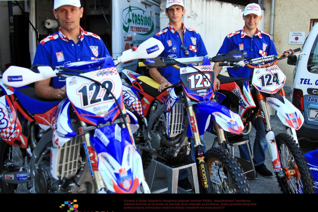 \'13.09.2011., Zagreb - Predstavljanje Hrvatske reprezentacije u motocross-u. Nenad Sipek, Danijel Bozic i Hrvoje Karas. Photo: Dalibor Urukalovic/PIXSELL\'