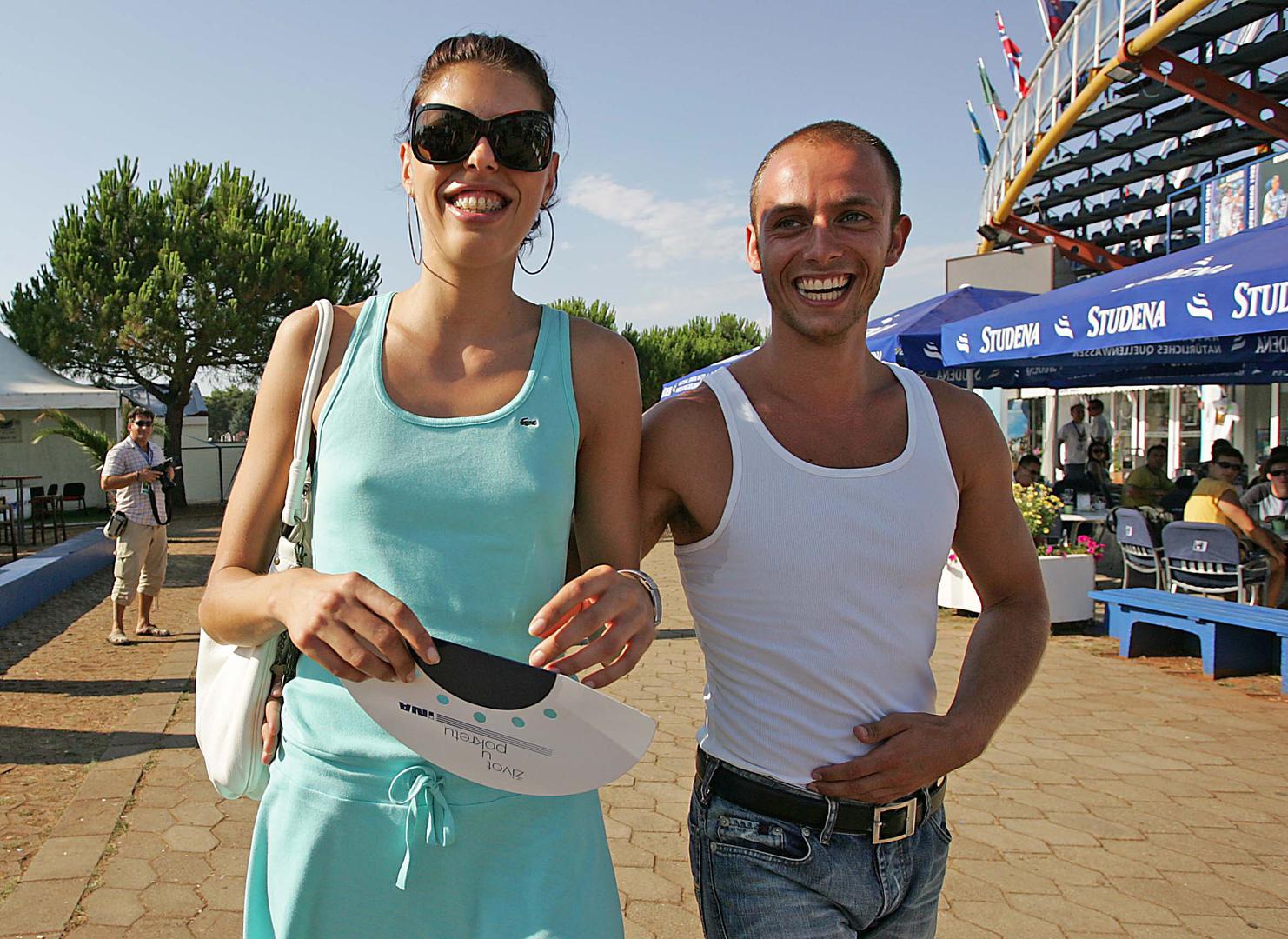 30. 07. 2006., Umag - Atleticarka Blanka Vlasic s tadasnjim mladicem Antoniom Ergoticem iz Vinkovaca na teniskom turniru ATP Croatia Open. Blanka ce 8. studenog 2008. navrsiti 25 godina. r"nPhoto: Jurica Galoic/PIXSELL