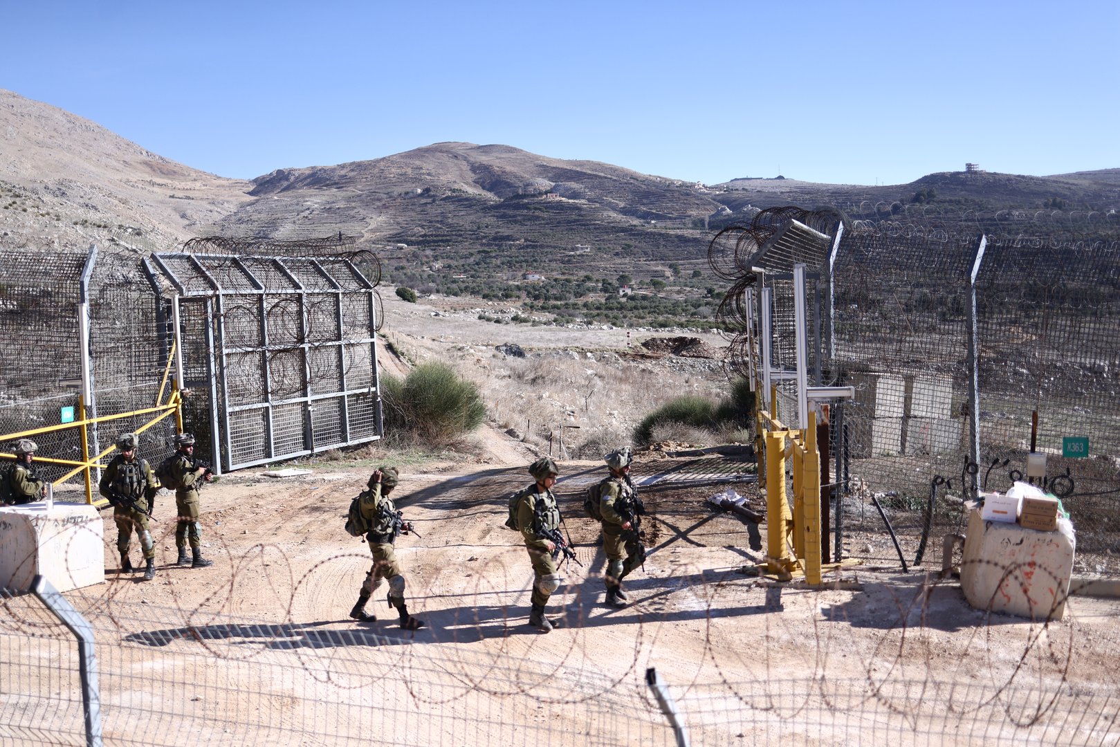 (241209) -- GOLAN HEIGHTS, Dec. 9, 2024 (Xinhua) -- Israeli troops are seen near the buffer zone in the Golan Heights, on Dec. 9, 2024. The Israeli army has seized control of areas near the border and struck strategic weapons in Syria as of Monday, according to Syrian and Israeli sources. (Photo by Jamal Awad/Xinhua) Photo: Jamal Awad/XINHUA