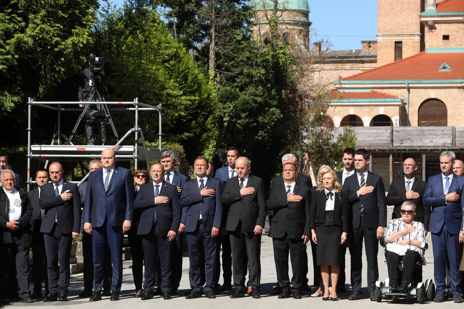 18.05.2024., Zagreb - Komemoracija za zrtve Bleiburske tragedije i Kriznog odrzana je kod Sredisnjeg kriza na groblju Mirogoj. Photo: Robert Anic/PIXSELL