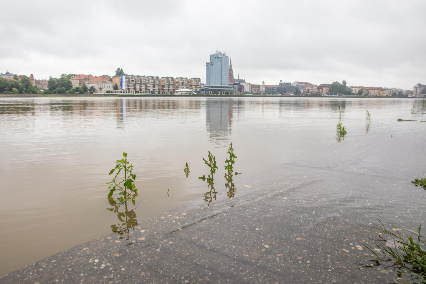 12.06.2024. Osijek -  Vodostaj Drave na lijevoj obali, ocekivanje vodenog vala Photo: Borna Jaksic/PIXSELL