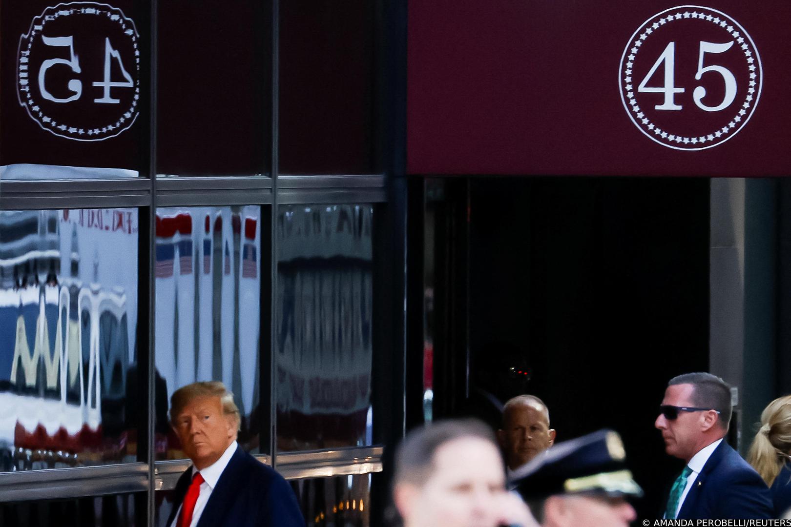 Former U.S. President Donald Trump arrives at Trump Tower, after his indictment by a Manhattan grand jury following a probe into hush money paid to porn star Stormy Daniels, in New York City, U.S April 3, 2023.  REUTERS/Amanda Perobelli Photo: AMANDA PEROBELLI/REUTERS