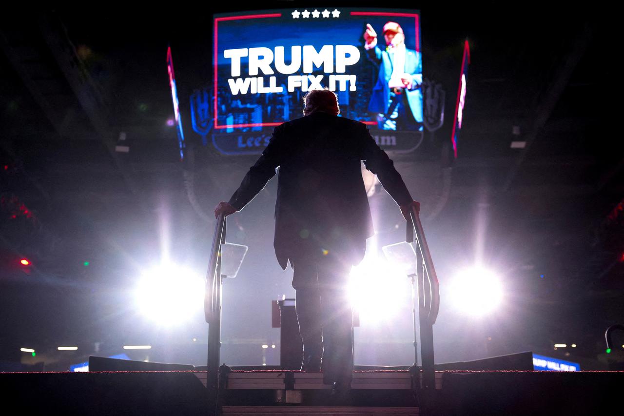 FILE PHOTO: Republican presidential nominee and former U.S. President Donald Trump campaigns in Henderson