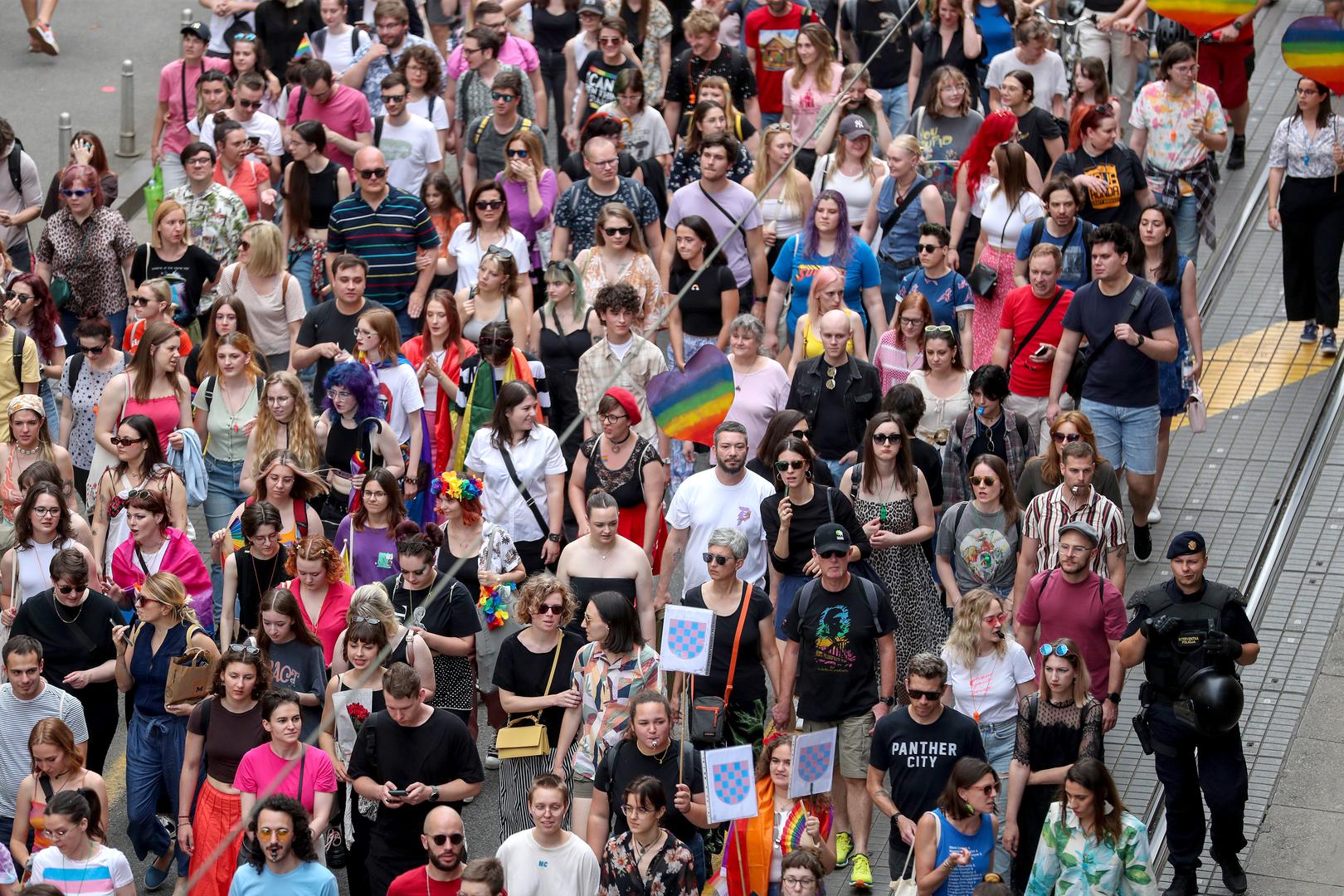 10.06.2022., Zagreb - 22. Povorka ponosa LGBTIQ+ zajednice, osoba i duginih obitelji Zagreb Pridea ove se godine odrzava pod sloganom "Zajedno za trans prava!". Photo: Matija Habljak/PIXSELL