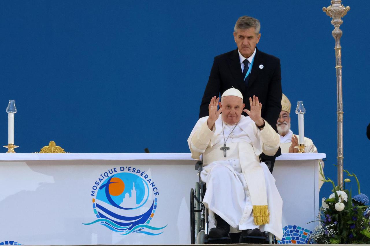 Pope Francis Visits Marseille - Mass at the Velodrome stadium