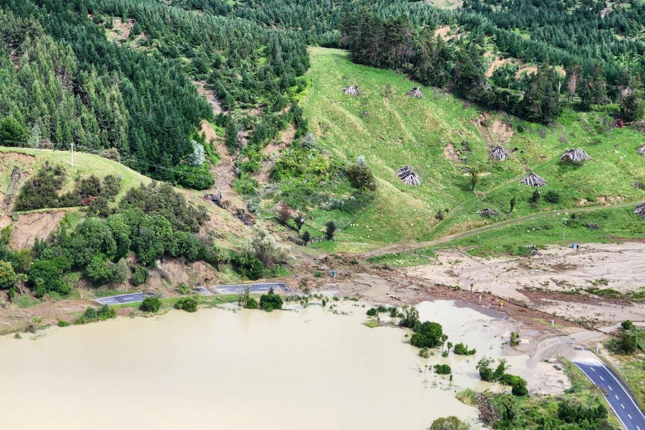 A view of the aftermath of cyclone Gabrielle in Hawke’s Bay