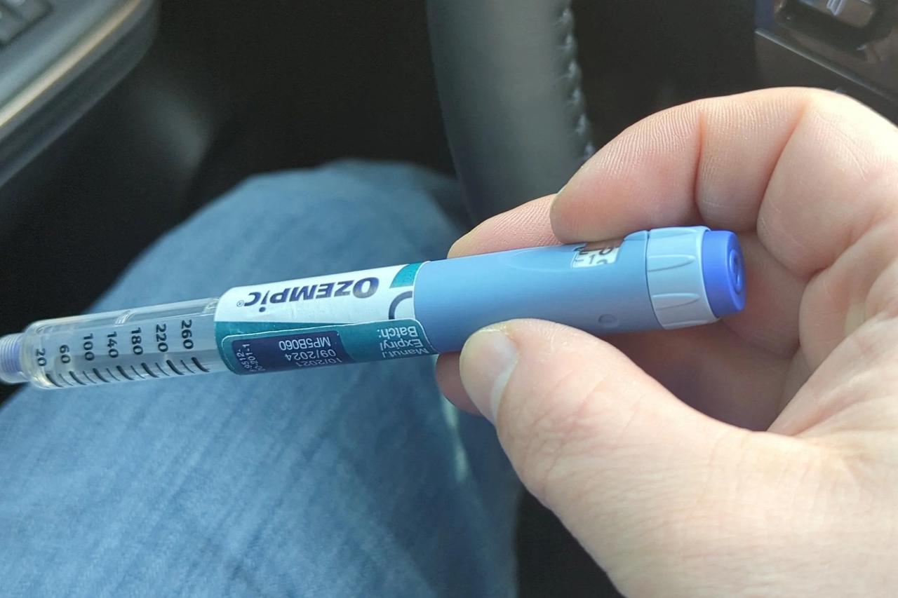 A handout photo obtained by Reuters of a suspected fake Ozempic pen