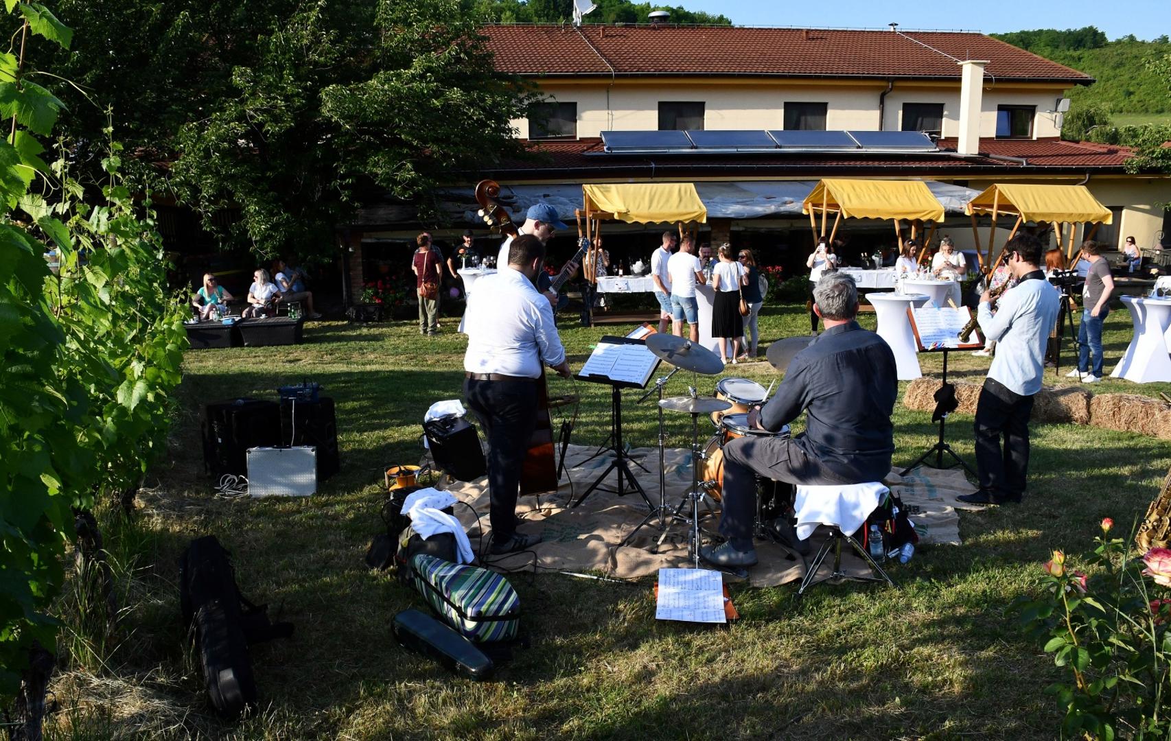 19.06.2021., Brodski Stupnik - U vinogradima ispred vinskog hotela „Stupnicki Dvori“ odrzana je po prvi put enolosko-gastronomska manifestacija „Zalazak u vinogradu“ u organizaciji Turisticke zajednice Meridiana Slavonica i TZ Brodsko-posavske zupanije. 
Photo: Ivica Galovic/PIXSELL