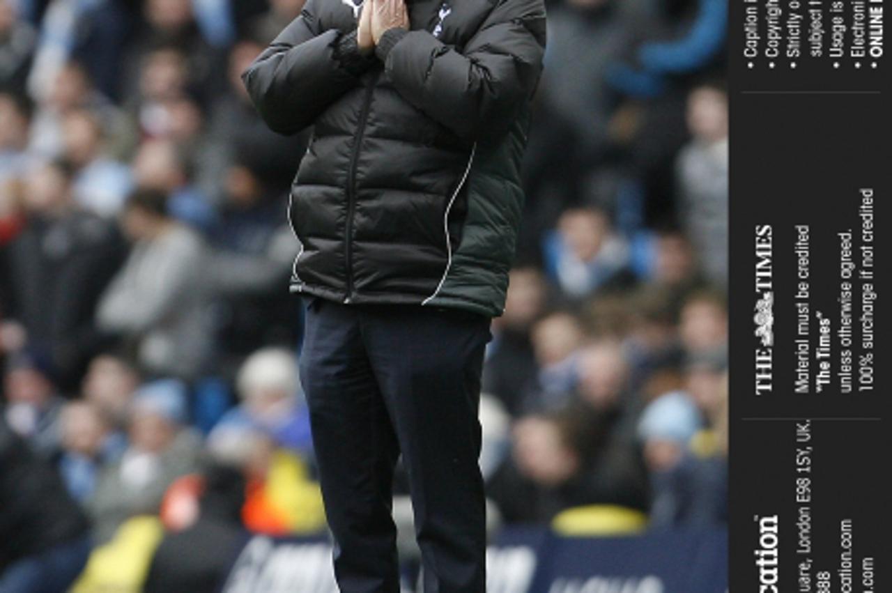 'Manchester City v Tottenham Hotspur. Premier League. Spurs manager Harry Redknapp. Credit: The Times. Online rights must be cleared by NI Syndication. Photo: NI Syndication/PIXSELL'