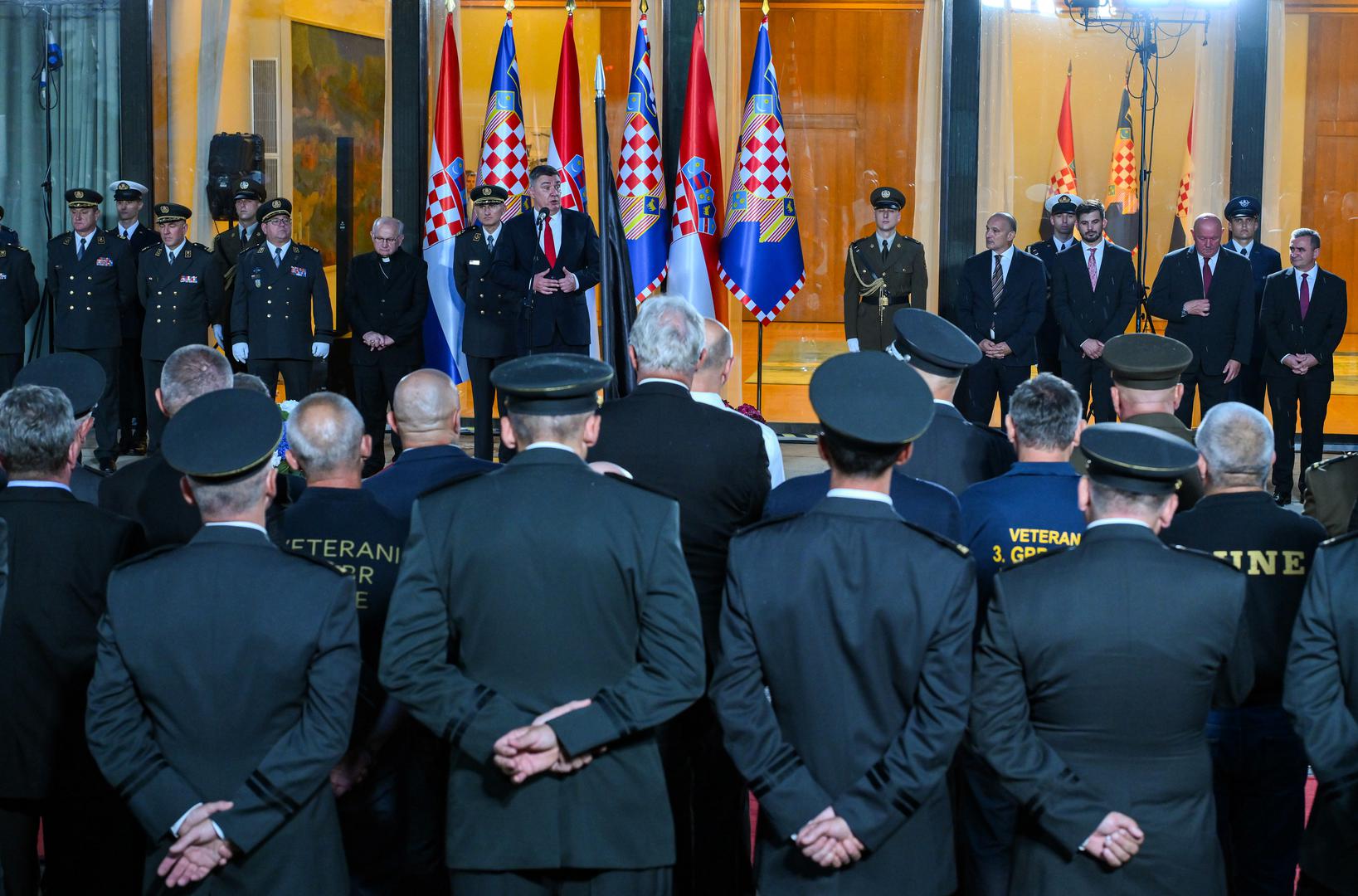 02.08.2024., Zagreb - Predsjednik Republike i vrhovni zapovjednik Oruzanih snaga Republike Hrvatske Zoran Milanovic upriicio je  svecani prijem povodom obiljezavanja Dana pobjede i domovinske zahvalnosti i Dana hrvatskih branitelja te 29. obljetnice VRO Oluja.  Photo: Josip Regovic/PIXSELL