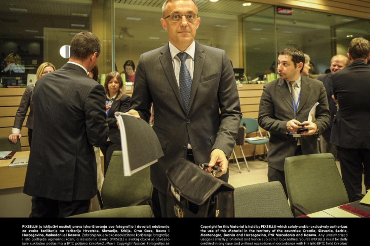 'Croatian agriculture minister Tihomir Jakovina  prior to  Agriculture and Fisheries council at the EU Headquarters  in Brussels, Belgium on 13.05.2013 Fisheries ministers meet  to revise their positi