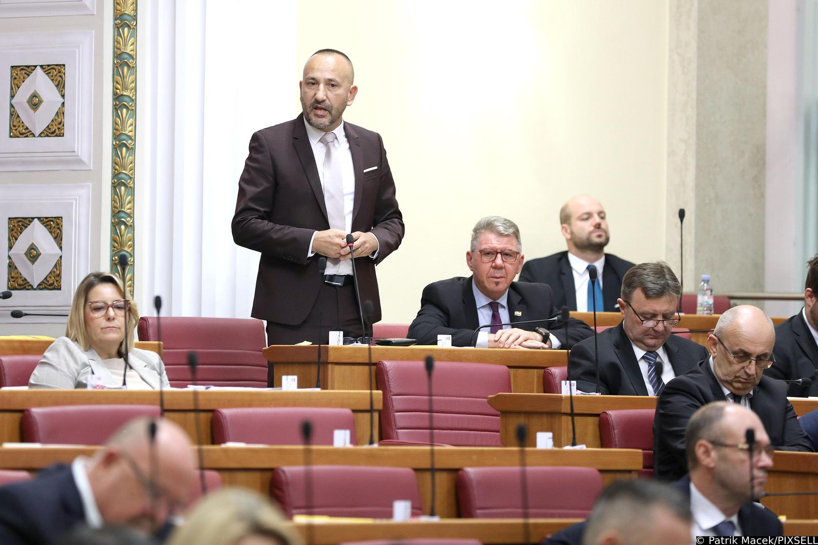 24.10.2023., Zagreb - Premijer Andrej Plenkovic dosao je u Sabor i u nastavku sjednice podnosi godisnje izvjesce Vlade Republike Hrvatske.   Photo: Patrik Macek/PIXSELL