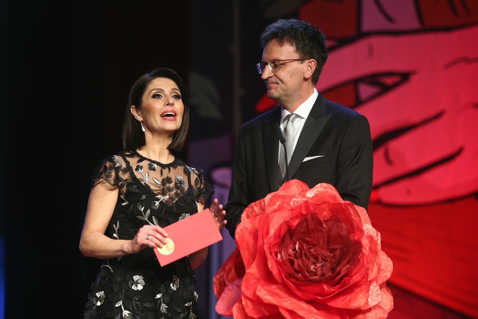 16.03.2018., Zagreb - Svecana dodjela Vecernjakove ruze, medijskih nagrada za 2017. Marija Miholjek i Sasa Kopljar. r"nr"nPhoto: Sanjin Strukic/PIXSELL 