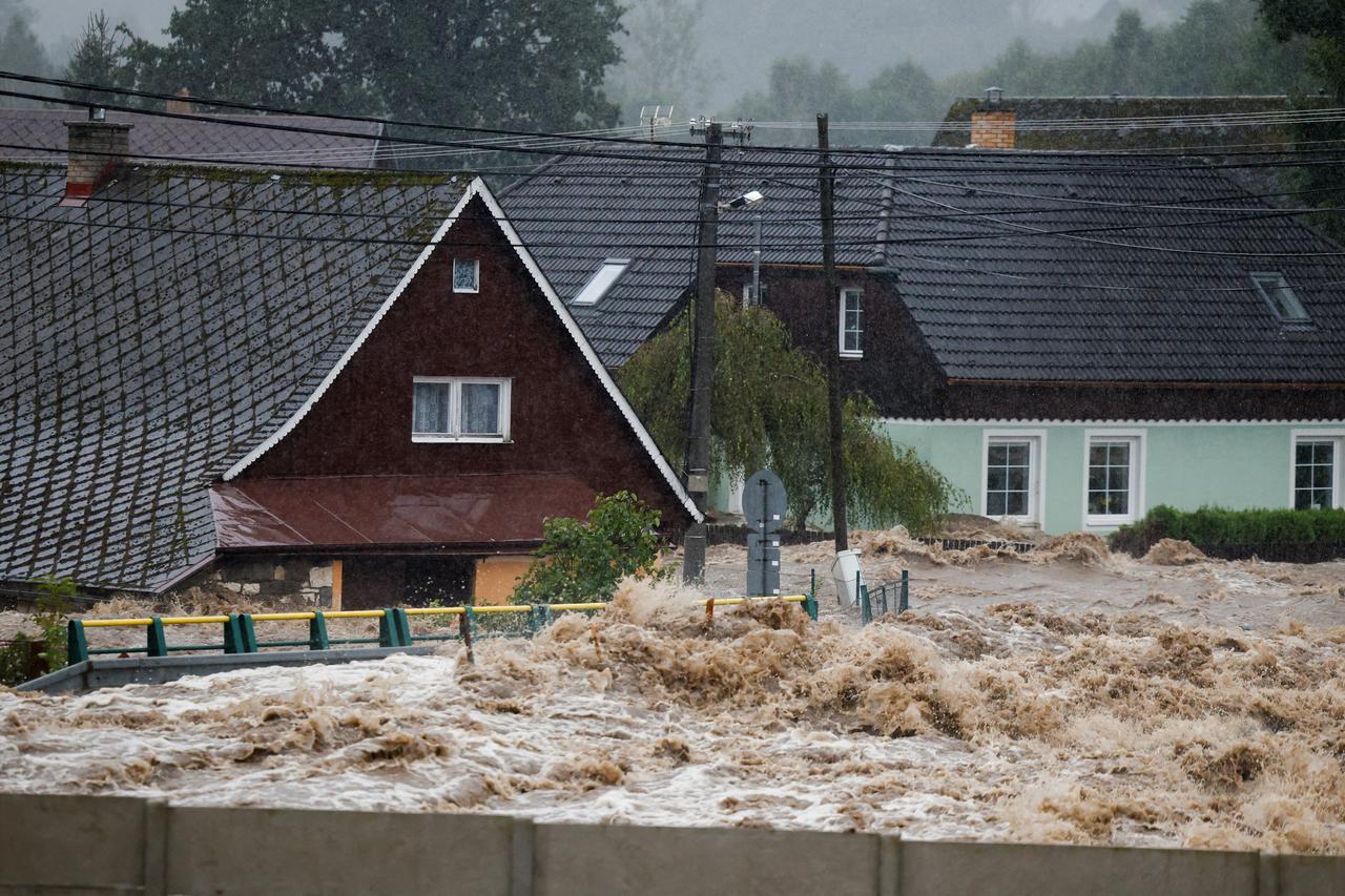 Aftermath of heavy rainfall in Lipova Lazne