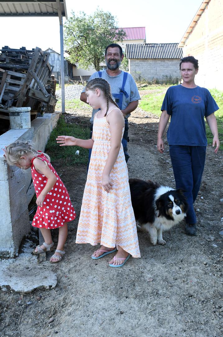 20.07.2023.,Bestrma - Izbor za najbolji OPG - Zlata vrijedan. OPG Anita Zrnic. Obitelj Zrnic - otac Sandro, majka Anita, kcerke Ela i Franka.
 Photo: Nikola Cutuk/PIXSELL