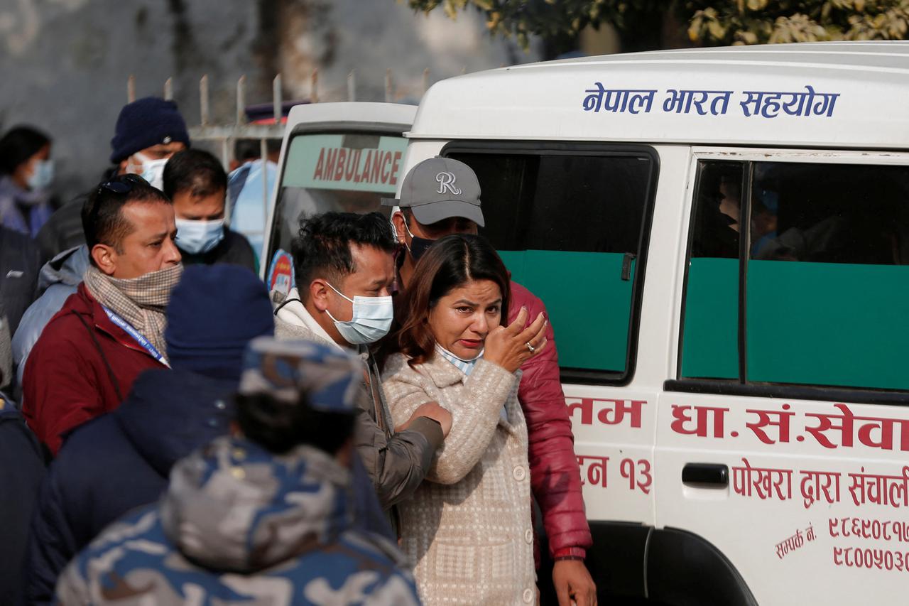 Aftermath of Yeti Airlines plane crash, in Pokhara