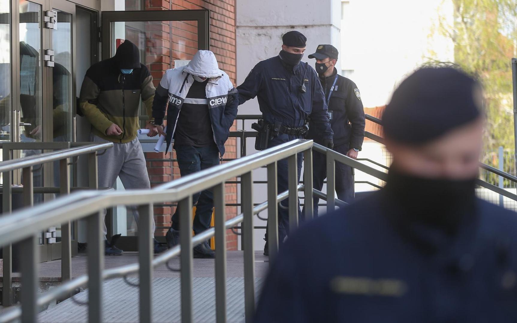 15.04.2021., Velika Gorica - Policija je u Zapresicu uhitila više osoba povezanih s proizvodnjom i preprodajom droge koji su dovedeni na Zupanijski sud u Velikoj Gorici. Photo: Zeljko Lukunic/PIXSELL