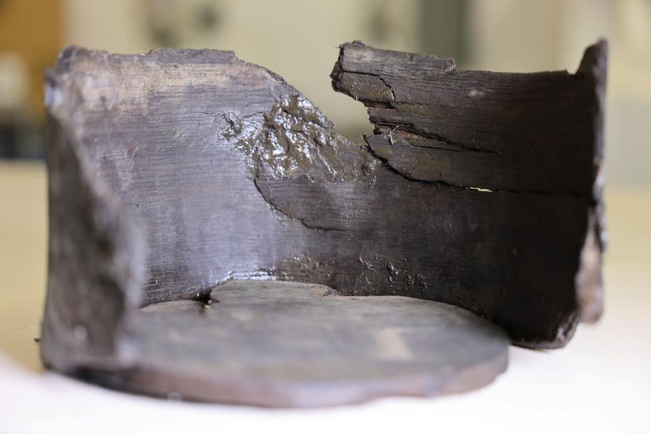 A view of a 16th-century Dutch clog found in a cesspool in Alkmaar