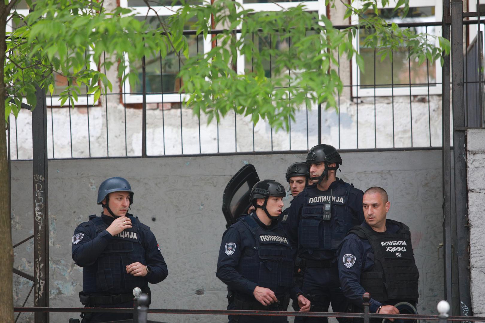 03, May, 2023, Belgrade - A student of the seventh grade of the Elementary School Vladislav Ribnikar is suspected to have fired a pistol at the security guard, the teacher and the students this morning.   

03, maj, 2023, Beograd - Ucenik sedmog razreda Osnovne skole Vladislav Ribnikar kako se sumnja, pucao je jutros iz pistolja na obezbeđenje, nastavnicu i ucenike.    Photo: Milos Tesic/ATAImages/PIXSELL