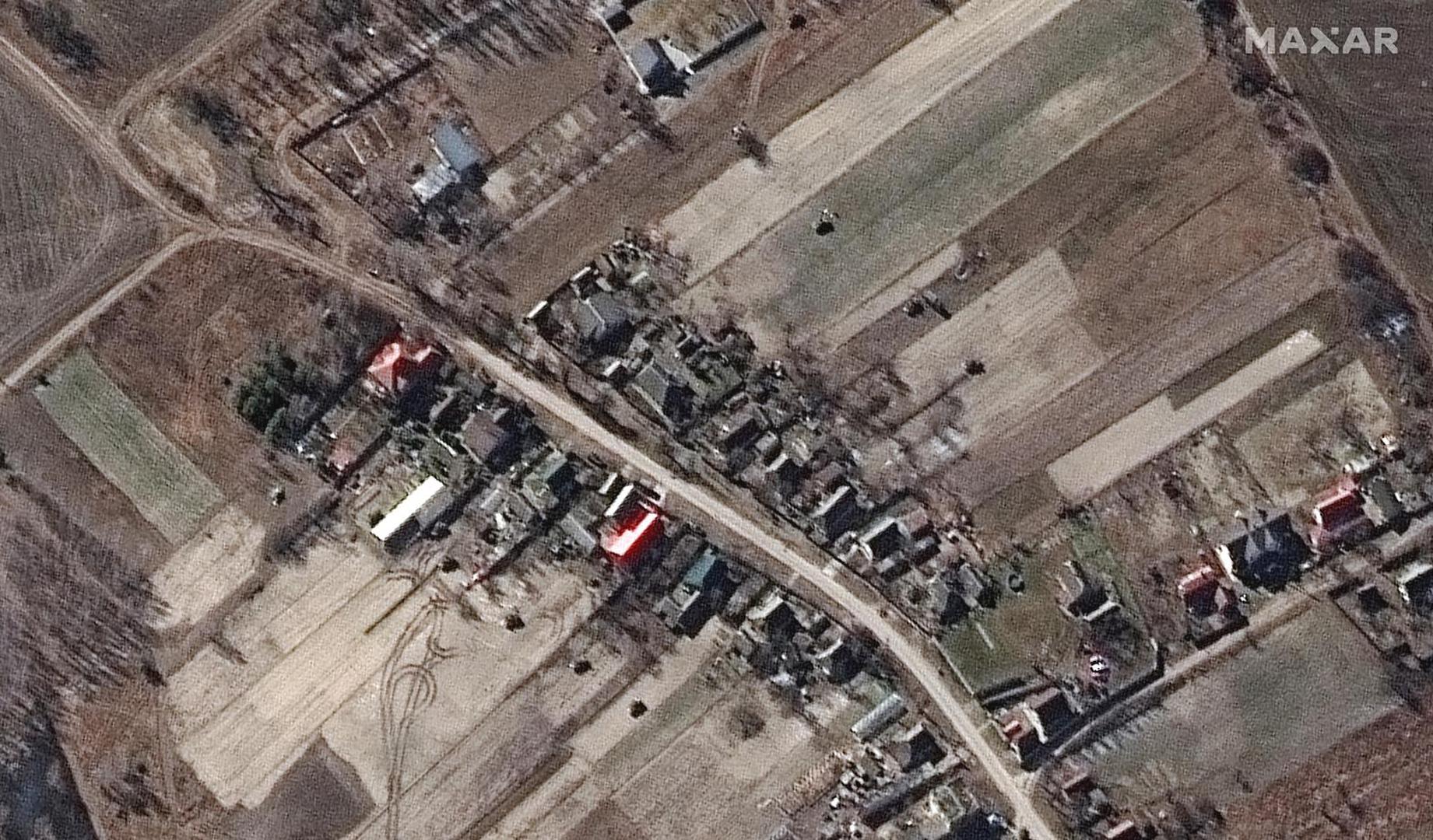 A satellite image shows military forces deployed, in Ozera, Ukraine March 11, 2022. Satellite image ©2022 Maxar Technologies/Handout via REUTERS ATTENTION EDITORS - THIS IMAGE HAS BEEN SUPPLIED BY A THIRD PARTY. MANDATORY CREDIT. NO RESALES. NO ARCHIVES. DO NOT OBSCURE LOGO. Photo: MAXAR TECHNOLOGIES/REUTERS