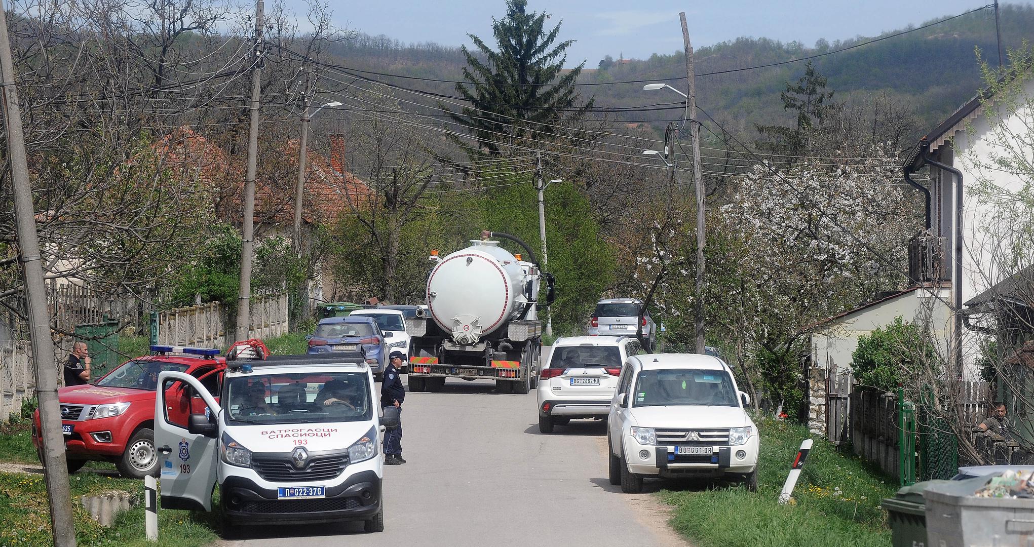 06, April, 2024, Bor - The search for the body of the murdered two-year-old Danka Ilic from Bor continues by checking several locations in the Bor area, and the police in the village of Zlot brought one of the suspects into the yard of the family of Dejan Dragijevic, one of the suspects for the murder of the child. Photo: M.M./ATAImages

06, april, 2024, Bor - Potraga za telom ubijene dvogodisnje Danke Ilic iz Bora nastavlja se proverom vise lokacija u borskom kraju, a policija je u selu Zlot uvela jednog od osumnjicenih u dvoriste porodice Dejana Dragijevica, jednog od osumnjicenih za ubistvo deteta. Photo: M.M./ATAImages Photo: M.M./ATA images/PIXSELL