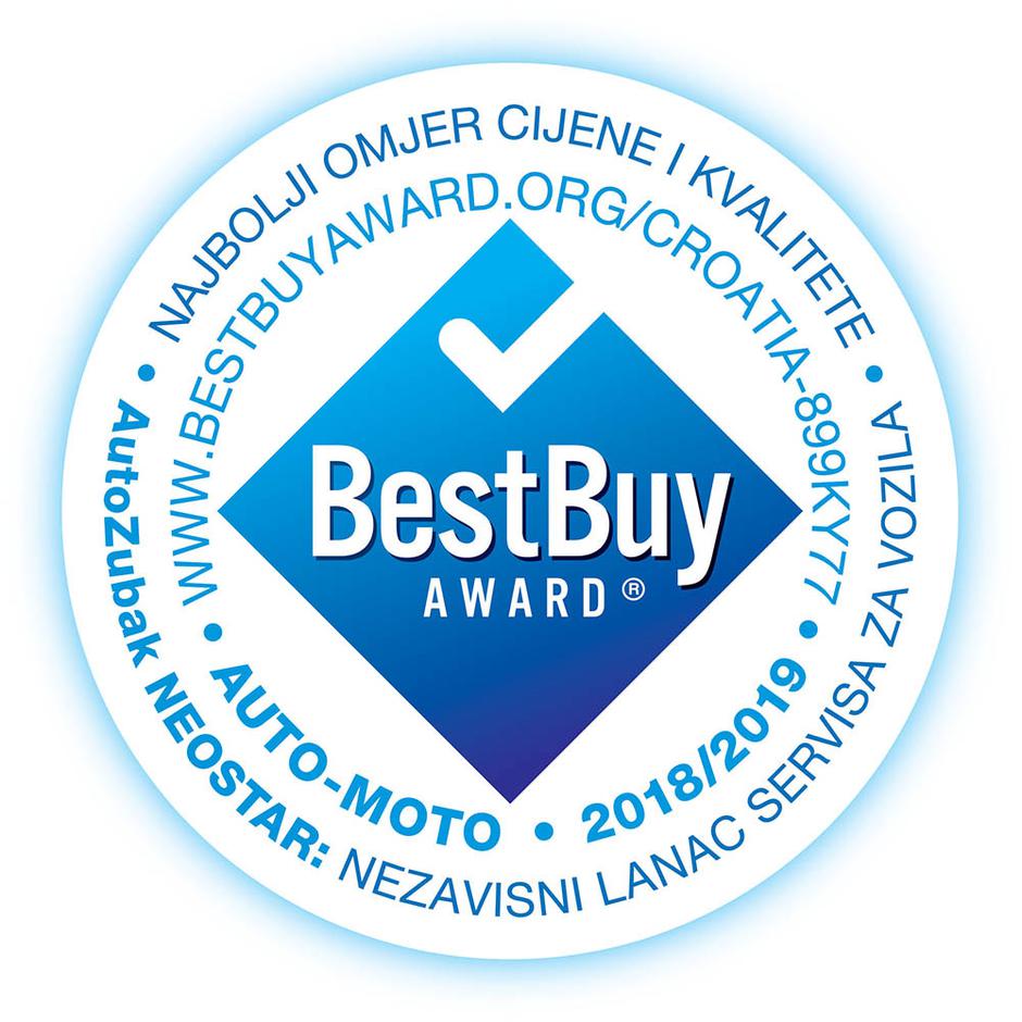 AutoZubak Neostar ponosni nositelj znaka BEST BUY AWARD