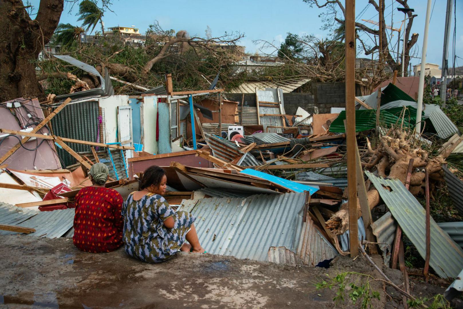 A scene of devastation after the cyclone Chido hit France’s Indian Ocean territory of Mayotte, on December 14, 2024 in the Bandrajou Kaweni district of the capital Mamoudzou. At least several hundred people are feared to have been killed after the worst cyclone in almost a century ripped through the French Indian Ocean territory of Mayotte on Saturday, uprooting trees, tearing houses apart and pounding the impoverished archipelago’s already weak infrastructure. Rescuers have been dispatched to the islands, which lie between the coast of Mozambique and Madagascar, but their efforts are likely to be hindered by damage to airports and electricity distribution in an area where clean drinking water is subject to chronic shortages. Photo by David Lemor/ABACAPRESS.COM Photo: Lemor David/ABACA/ABACA