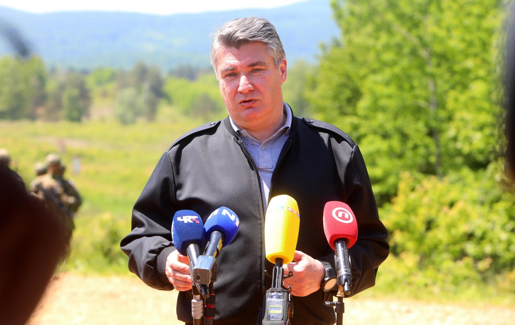 27.05.2021., Karlovac - Dan uvazenih gostiju na vojnoj vjezbi “Immediate Response 21”. Vjezbi su nazocili predsjednik RH Zoran Milanovic, ministar obrane Republike Hrvatske Mario Banozic, nacelnik Glavnog stozera Oruzanih snaga RH admiral Robert Hranj te zapovjednik americkih kopnenih snaga za Europu i Afriku general zbora Christopher Cavoli.
Photo: Kristina Stedul Fabac/PIXSELL