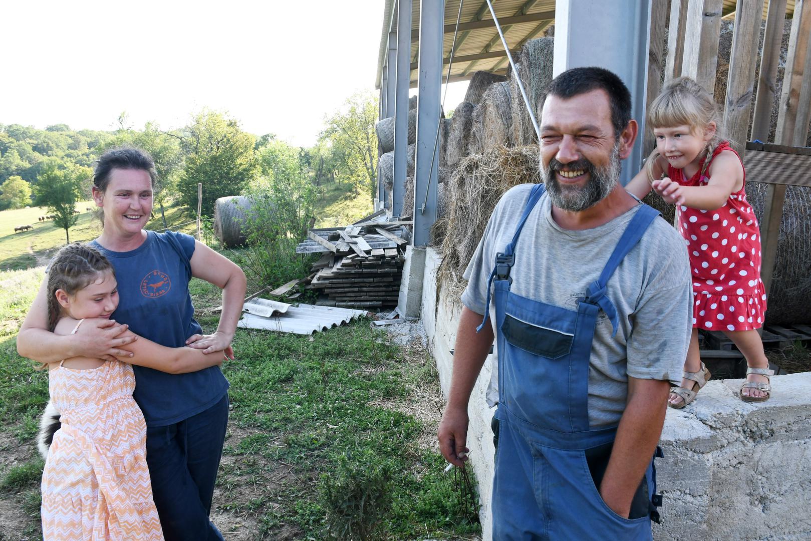 20.07.2023.,Bestrma - Izbor za najbolji OPG - Zlata vrijedan. OPG Anita Zrnic. Obitelj Zrnic - otac Sandro, majka Anita, kcerke Ela i Franka.
 Photo: Nikola Cutuk/PIXSELL