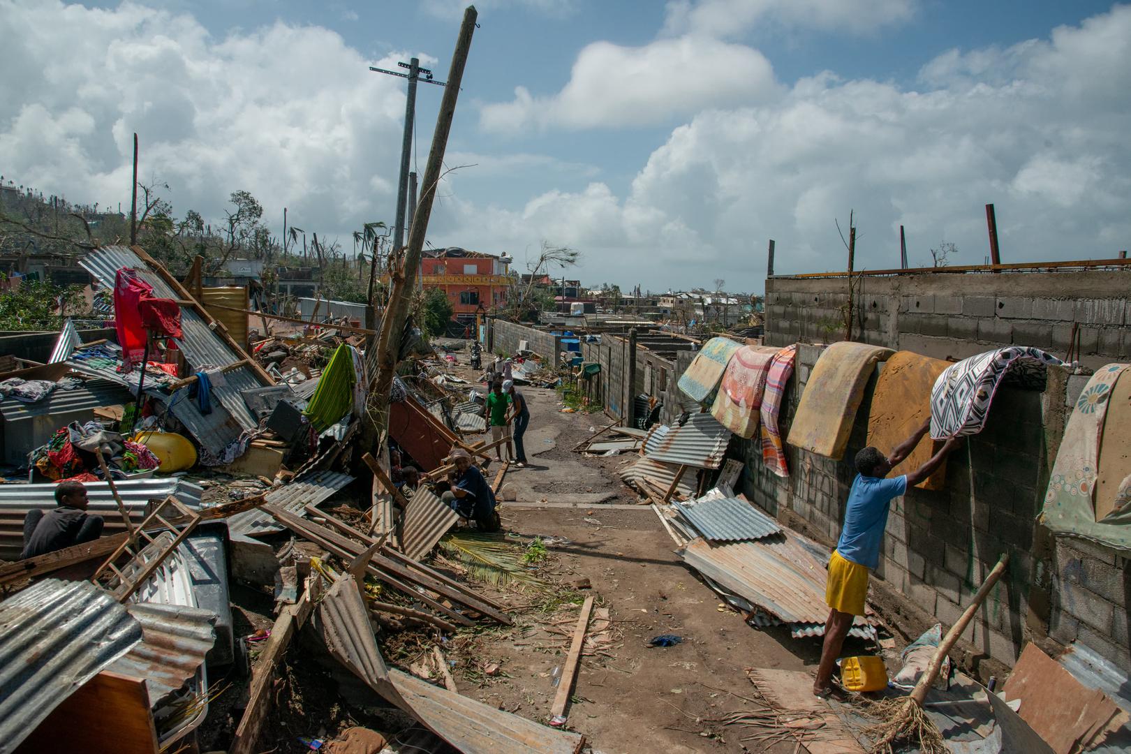 A scene of devastation after the cyclone Chido hit France’s Indian Ocean territory of Mayotte, on December 14, 2024 in the Bandrajou Kaweni district of the capital Mamoudzou. At least several hundred people are feared to have been killed after the worst cyclone in almost a century ripped through the French Indian Ocean territory of Mayotte on Saturday, uprooting trees, tearing houses apart and pounding the impoverished archipelago’s already weak infrastructure. Rescuers have been dispatched to the islands, which lie between the coast of Mozambique and Madagascar, but their efforts are likely to be hindered by damage to airports and electricity distribution in an area where clean drinking water is subject to chronic shortages. Photo by David Lemor/ABACAPRESS.COM Photo: Lemor David/ABACA/ABACA