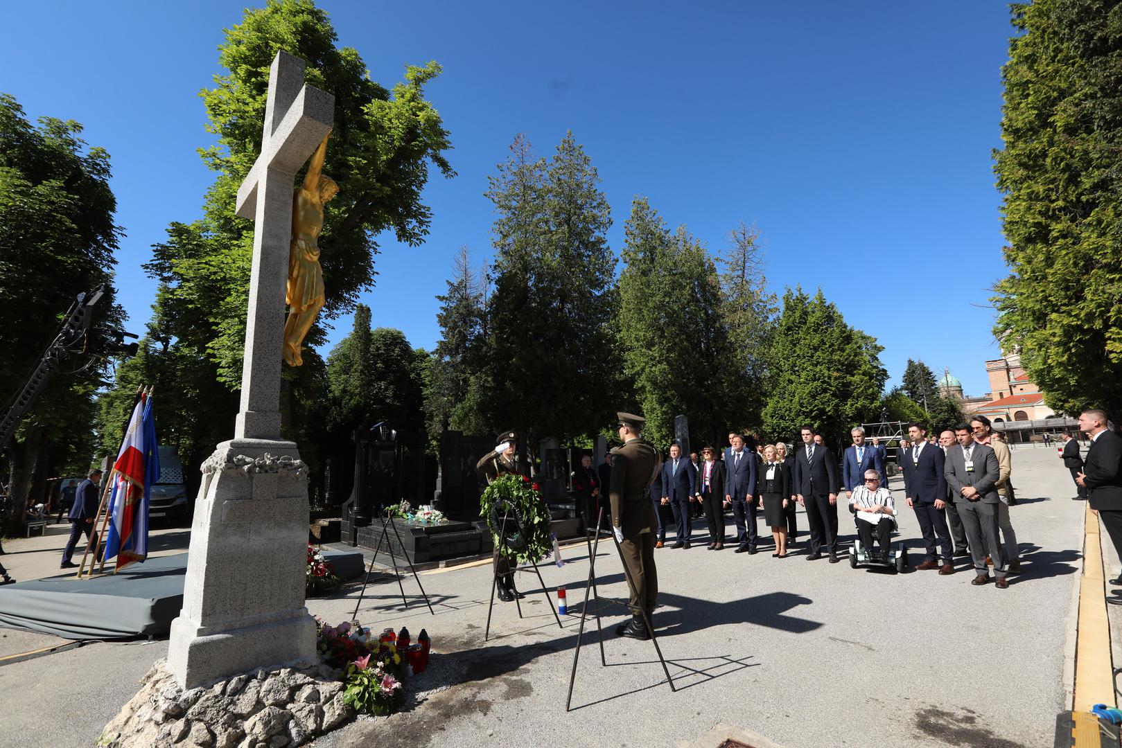 18.05.2024., Zagreb - Komemoracija za zrtve Bleiburske tragedije i Kriznog odrzana je kod Sredisnjeg kriza na groblju Mirogoj. Photo: Robert Anic/PIXSELL