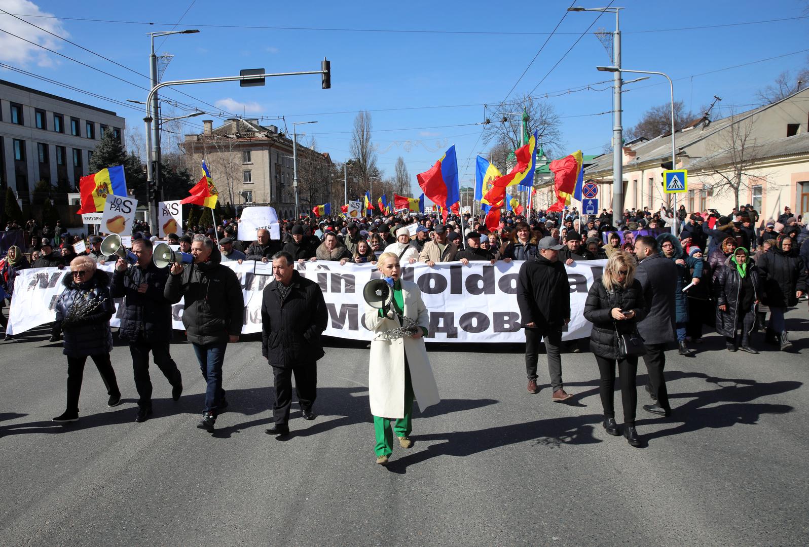 Participants protest against the recent countrywide increase of power rates and prices during an anti-government rally, which is organised by opposition political movements including the Russia-friendly party Shor, in Chisinau, Moldova, March 12, 2023. REUTERS/Vladislav Culiomza Photo: VLADISLAV CULIOMZA/REUTERS