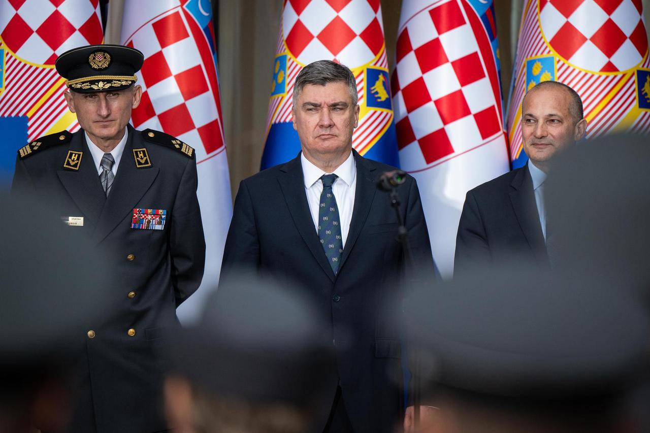 Zagreb: Svečani prijem u Uredu predsjednika RH povodom Dana Hrvatske vojske