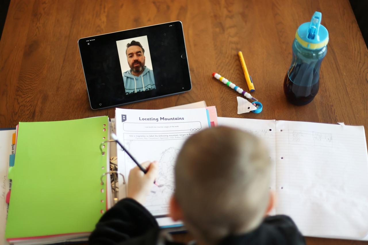 Zac receives online learning at his home in Keele