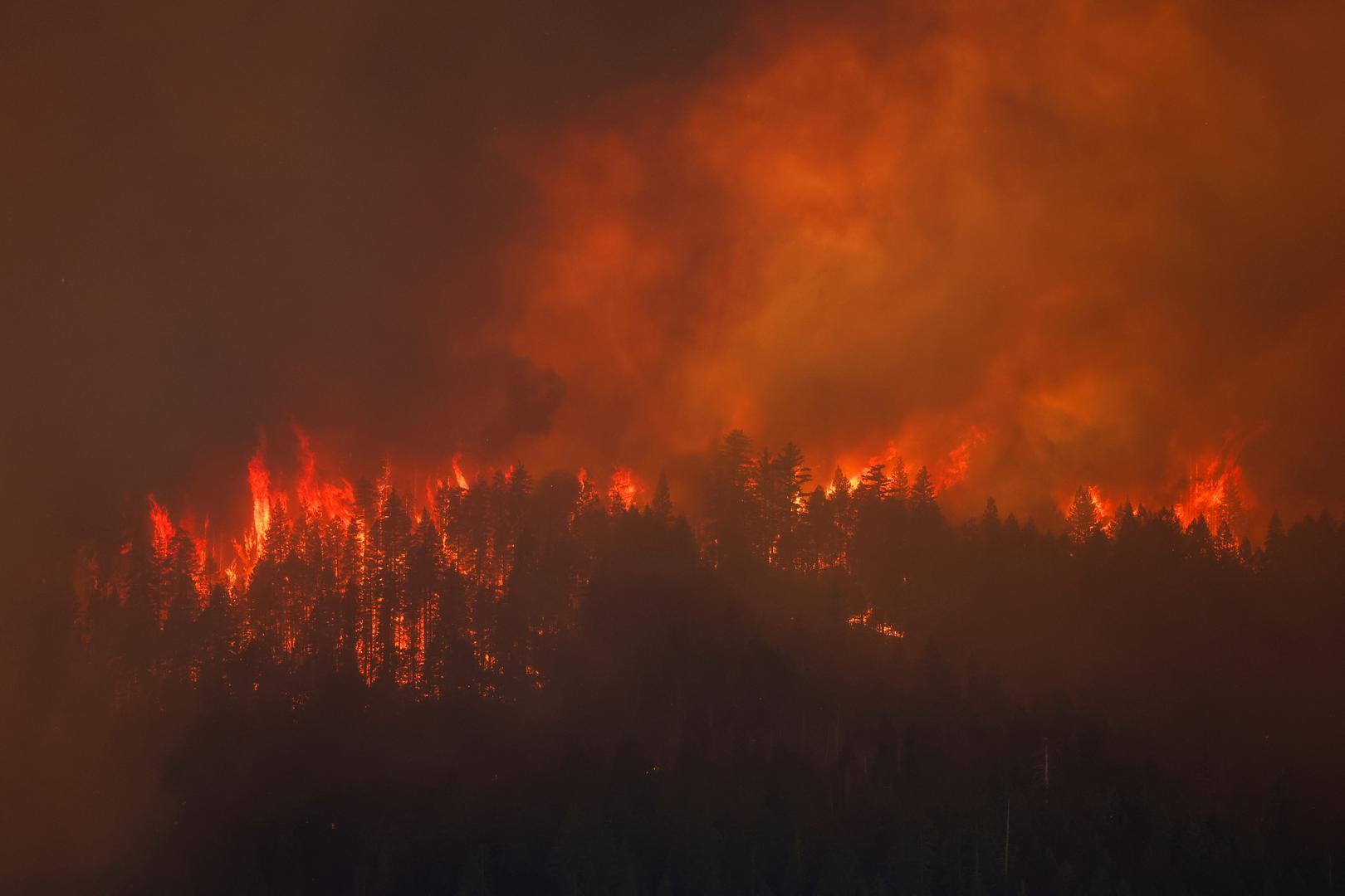 FILE PHOTO: A wildfire is seen along Highway 32 near Butte Meadows, California, U.S. July 26, 2024. REUTERS/Fred Greaves/File Photo Photo: FRED GREAVES/REUTERS