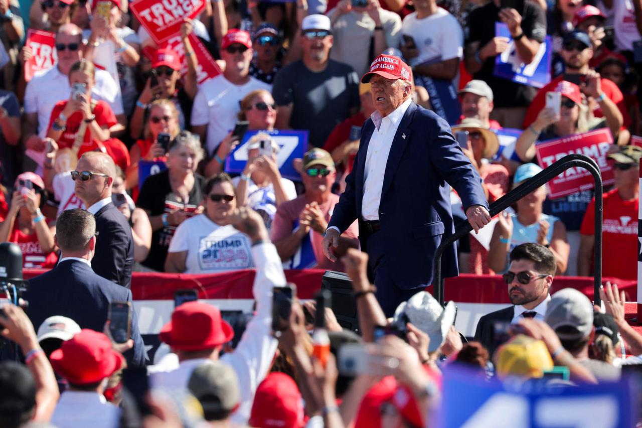 Republican presidential nominee and former U.S. President Trump holds a campaign rally in Wilmington