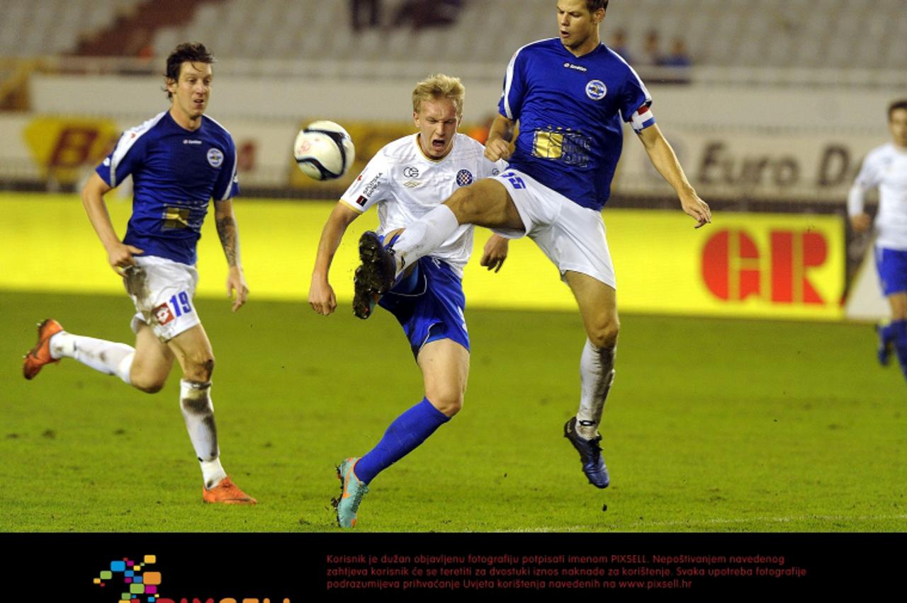 '04.11.2012., Split - Poljud, 1. HNL, 14. kolo MAXtv, HNK Hajduk - NK Zadar. Tomislav Kis, Jure Jerbic, Igor Prahic. Photo: Tino Juric/PIXSELL'