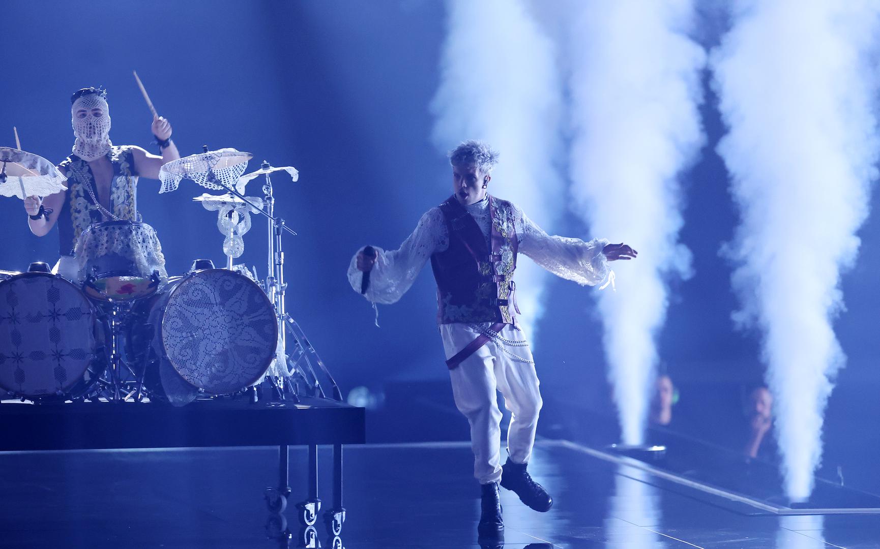 06.05.2024., Malmo, Svedska - Hrvatski predstavnik na Eurosongu Baby Lasagna, pravim imenom Marko Purisic na probi u Malmo Areni uoci prve polufinalne veceri Eurosonga.  Photo: Sanjin Strukic/PIXSELL